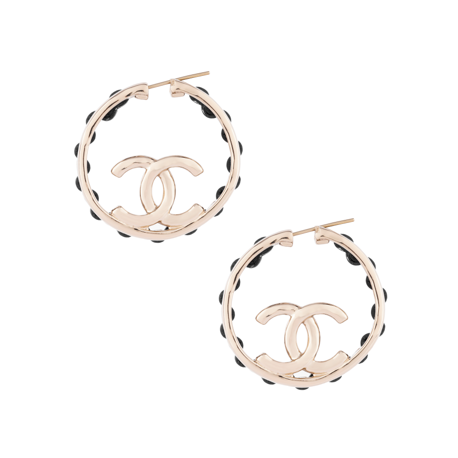 CHANEL CHANEL Earrings Women's Gold, Black