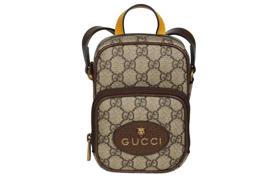 GUCCI Unisex Neo Vintage Monogram Mini Cowhide Single-Shoulder Bag