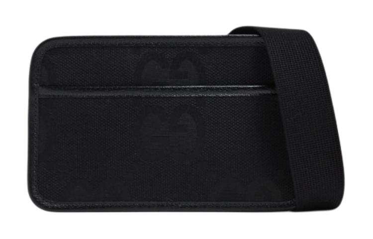 GUCCI Jumbo GG Canvas With Leather Trim Small Square Bag, Shoulder Bag, Crossbody Bag Mini Men's Black
