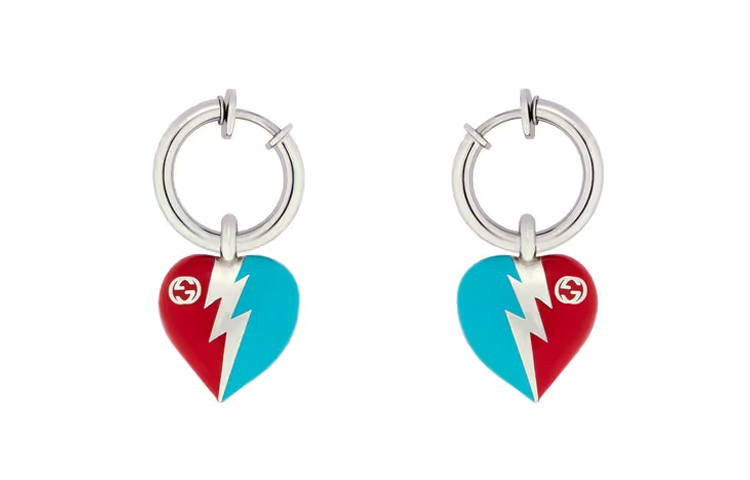 GUCCI G Resin Earrings Unisex Silver