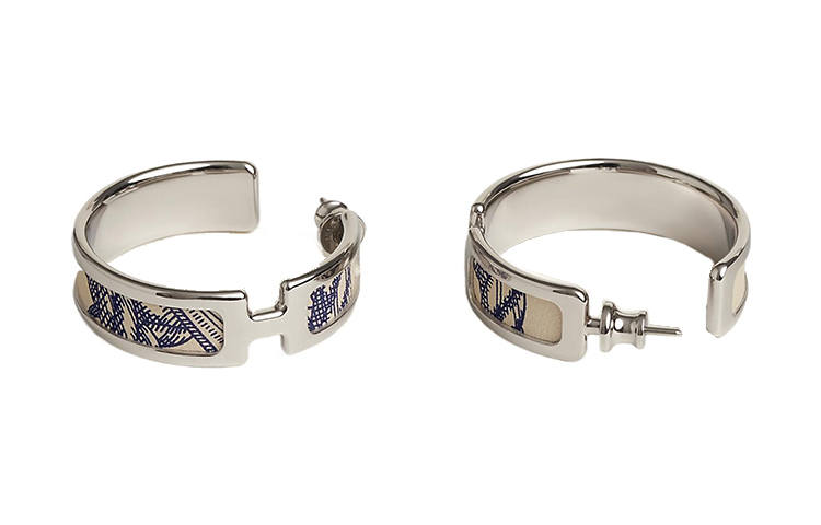 HERMES HERMES Olympe Earrings Women's Silver