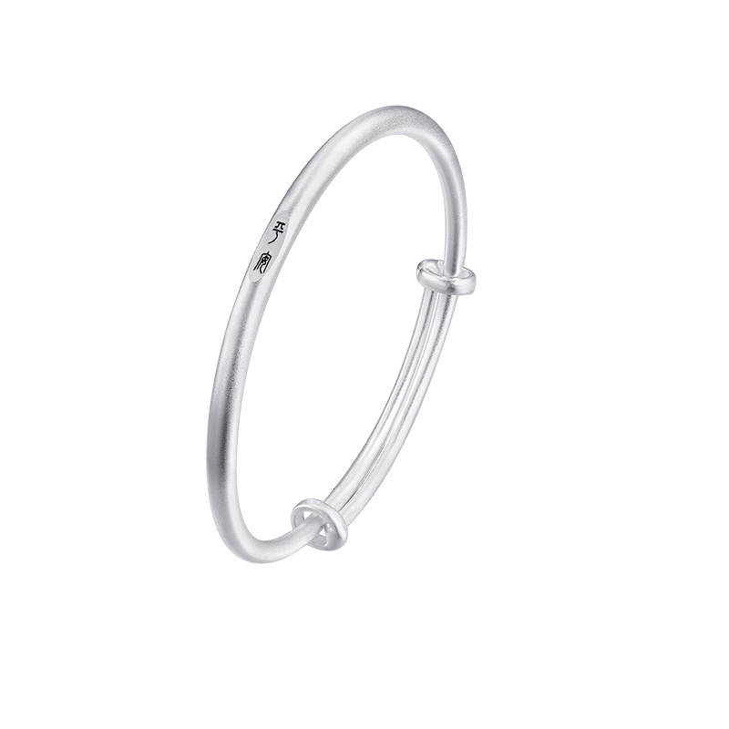 Wylyp 999 Fine Silver Material Bangles Women's Silver White Box