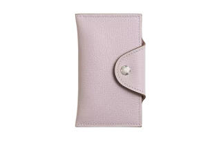 HERMES Evercolor Leather Card Holder Women's 09 Mauve Pale Dream Purple
