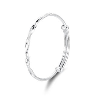 VIGG S999 Fine Silver Luxury Minimalist Style, Elegant Workplace Versatility, Adjustable Sterling Silver Bangle Unisex