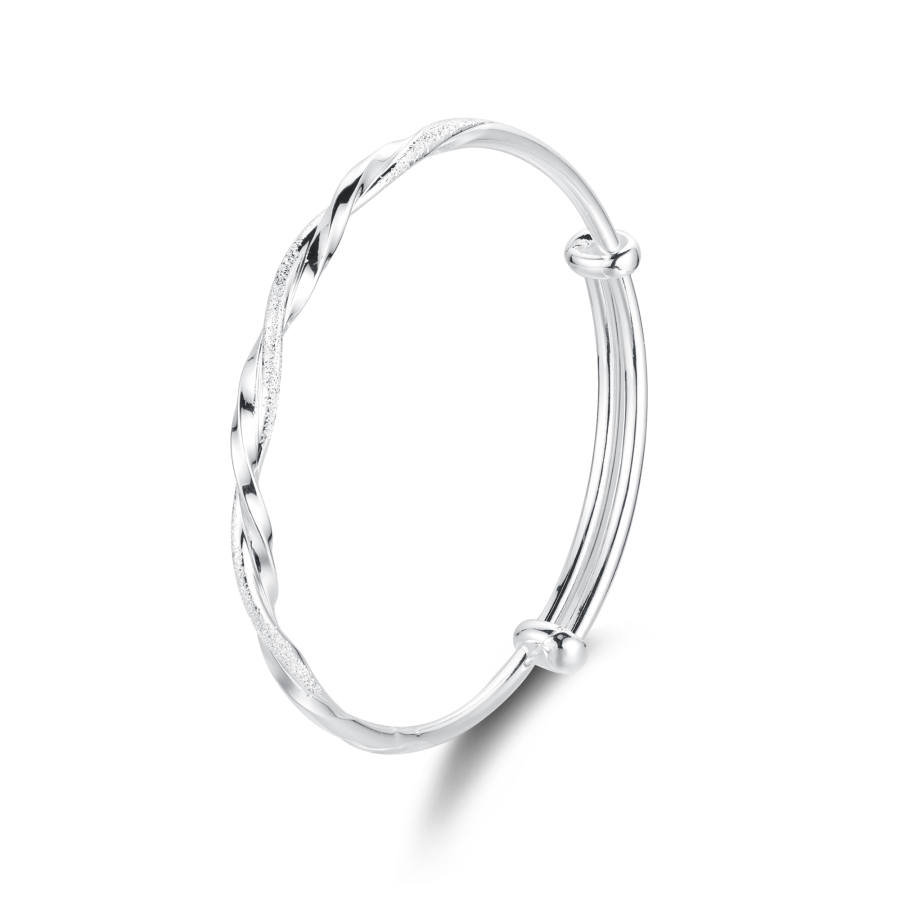 VIGG VIGG S999 Fine Silver Luxury Minimalist Style, Elegant Workplace Versatility, Adjustable Sterling Silver Bangle Unisex