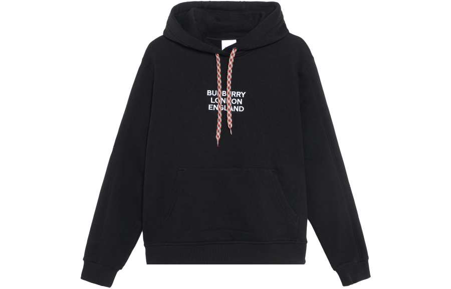 Burberry Women's Embroidered Logo Oversized Hoodie Black