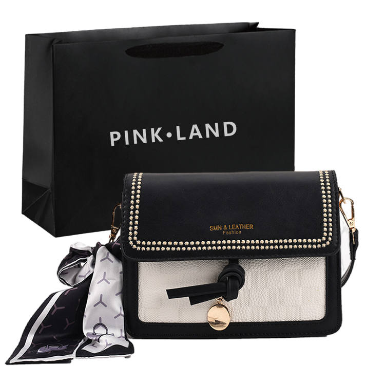 PINK·LAND Pu Shoulder Bag Regular Women's Black/Yellow/Dark Brown/Green/Blue