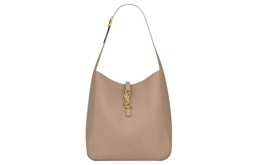 SAINT LAURENT Le 5 A 7CASSANDRE Calfskin Handbag, Shoulder Bag Large Women's Dusty Gray