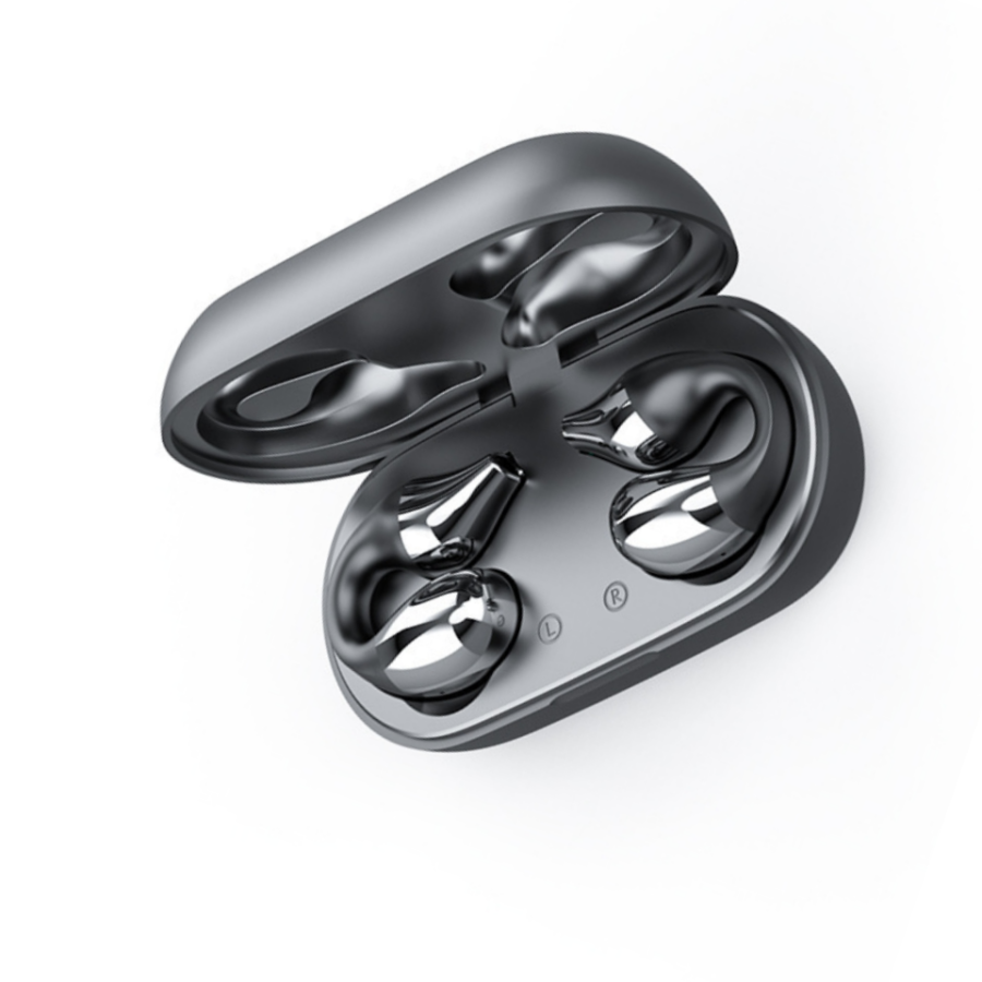 AIBOIAI S03 Smart Fingerprint Touch Control, HD Digital Display, Bone Conduction Ear Clip Call Noise Cancellation