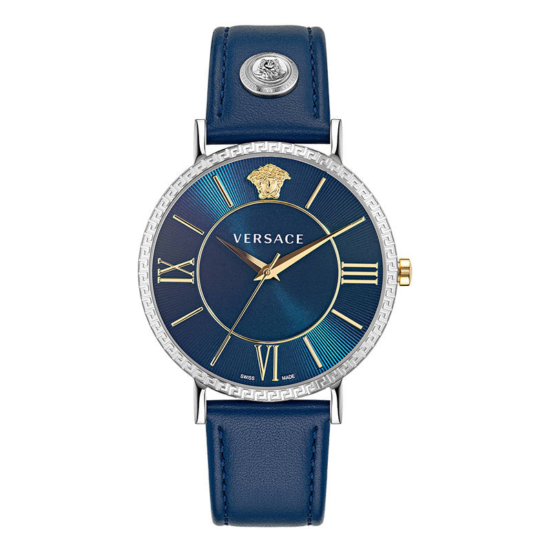 VERSACE Wrist Watches Quartz Movement Blue Dial Unisex Limited Fortune Box+Silk Scarf