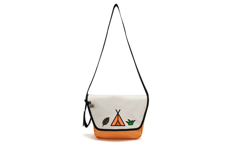 New Balance New Balance Fabric Shoulder Bag, Crossbody Bag Regular Unisex White & Orange