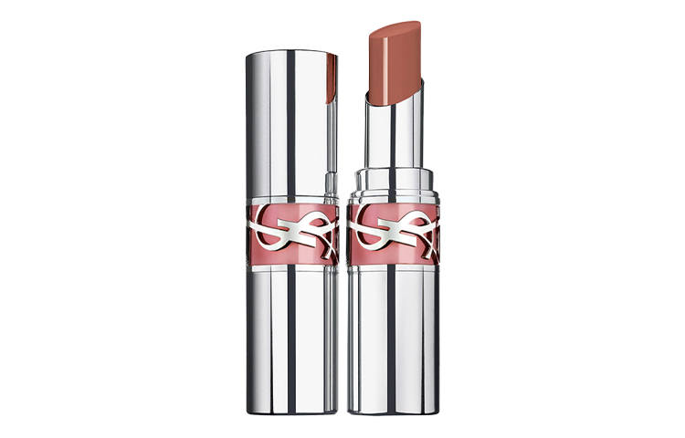 SAINT LAURENT Round Tube Silver Pink Tube Lipstick Glossy Natural Nourishing