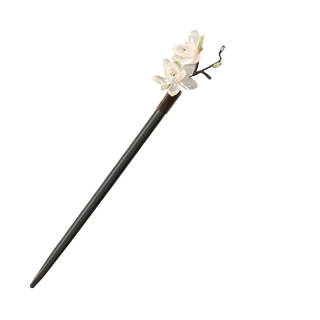 SENDME Hairpins Women's White Green Yulan Magnolia Wood Hairpin