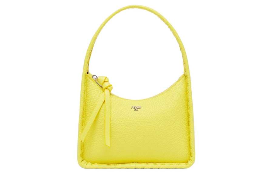 FENDI Calfskin Handbag Mini Women's Lemon