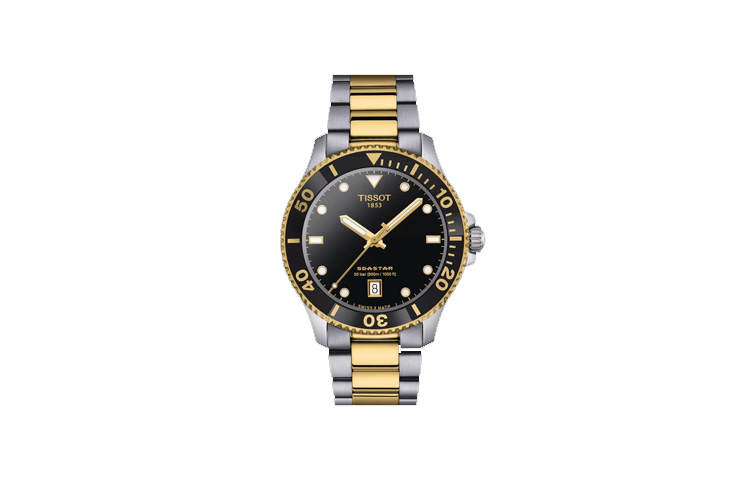 TISSOT Starfish Collection Quartz Movement Men's Watches Watch 40mm Black Dial Stainless Steel Watchband