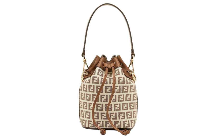 FENDI Mon Tresor Cotton Handbag, Shoulder Bag, Crossbody Bag Mini Women's Brown