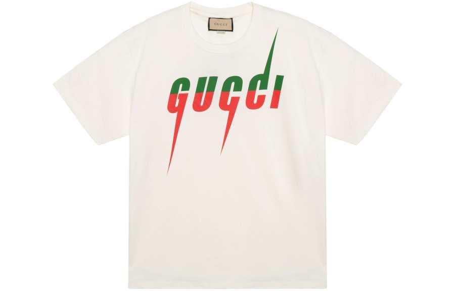 GUCCI T Shirts Men's Ecru Box Crew Neck Moderate