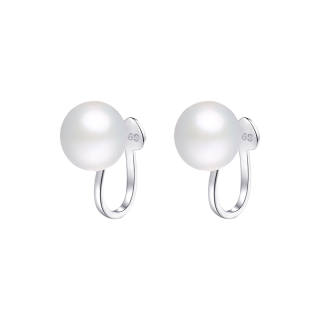 Zoo Jewel Solid 925 Sterling Silver Freshwater Pearl Ear Clip Jewelry Women's
