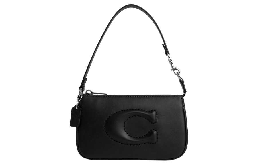 COACH Nolita Smooth Leather One Shoulder Handbag Small Women's Black