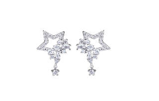 VERENA REINE Zircon Gold Plated Clip On Earrings Women's