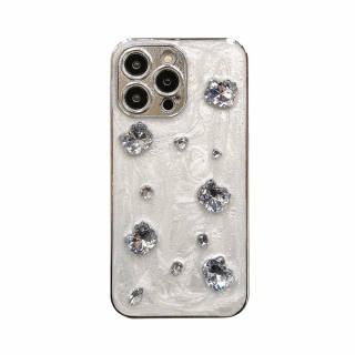 MOUEI PC Material Apple 15 Electroplated Ink Wash Glue Drip 3D Effect Heart Cute Fashion Quality Refreshing Phone Cases