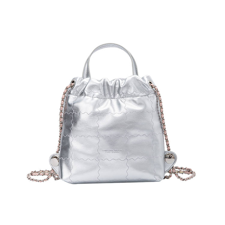 Semir Synthetic Leather Backpack Regular Women's Smoke Gray Silver/Black