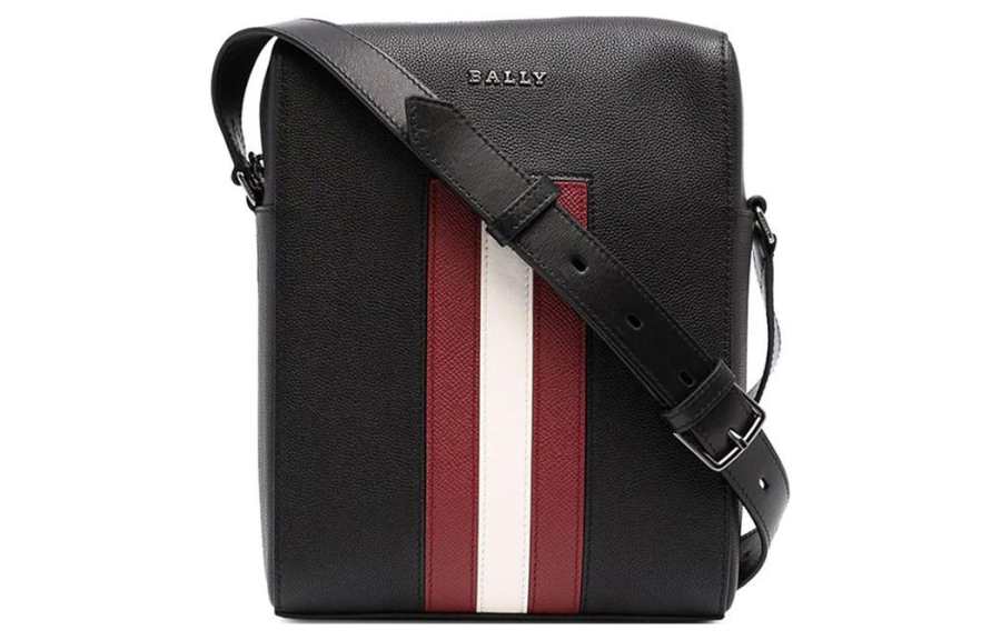 BALLY 【Previous Season】stripe-detail leather messenger bag