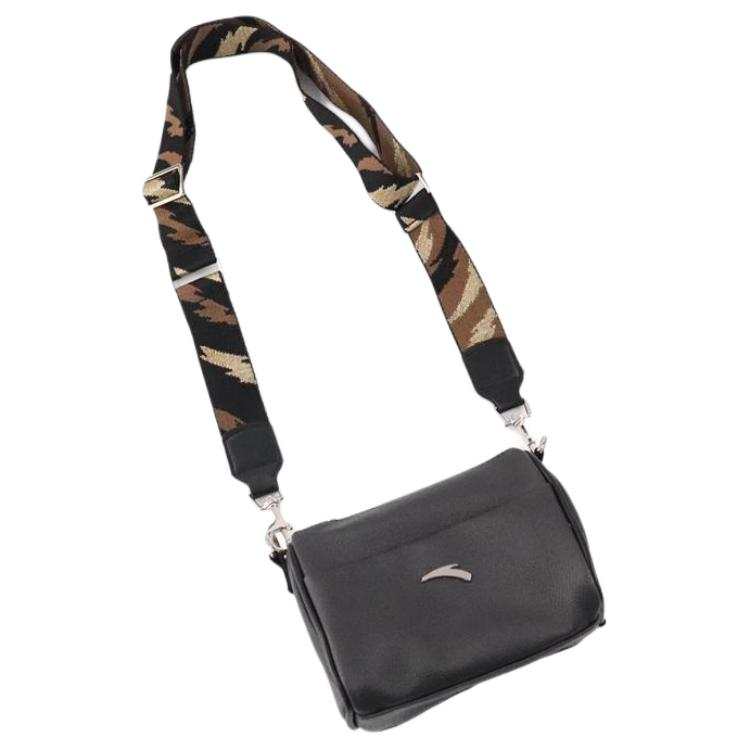 Anta Polyurethane Crossbody Bag Regular Unisex Black