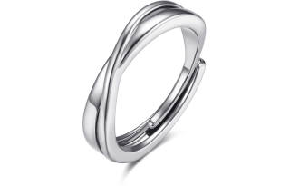 BYG Zircon Inlaid Rings Unisex Silver Gift Box Set