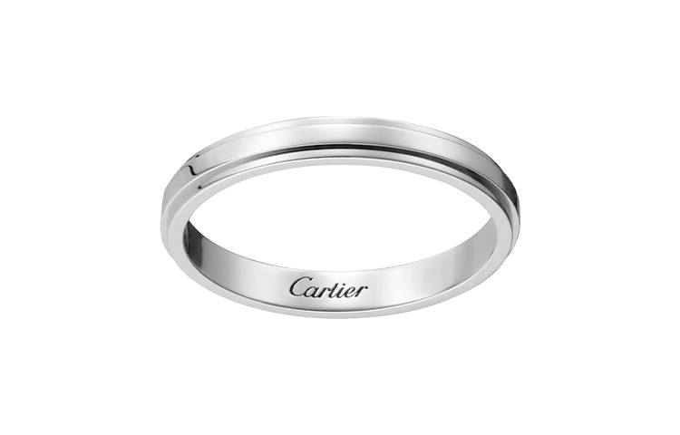 CARTIER D'Amour Collection Minimalist Style Platinum Rings Women's