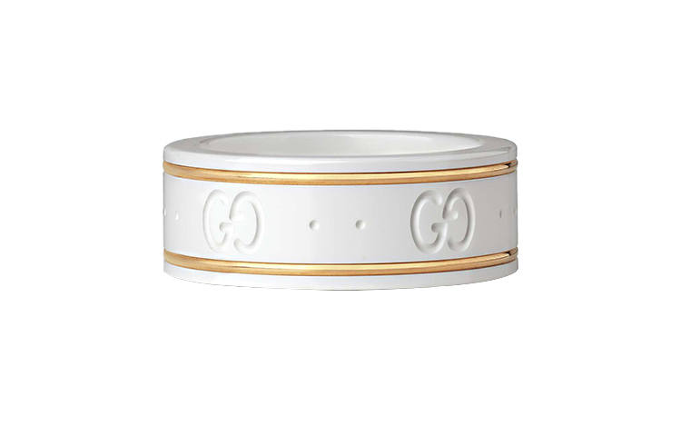 GUCCI 18K Gold With White Zirconia Rings Unisex