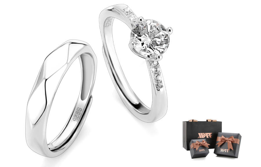 XXOFF 925 Sterling Silver Rings Unisex Silver White