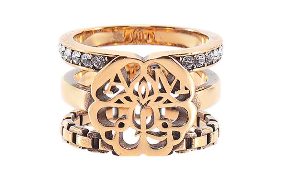 Alexander McQueen Alexander McQueen Embellished Multi-Band Ring