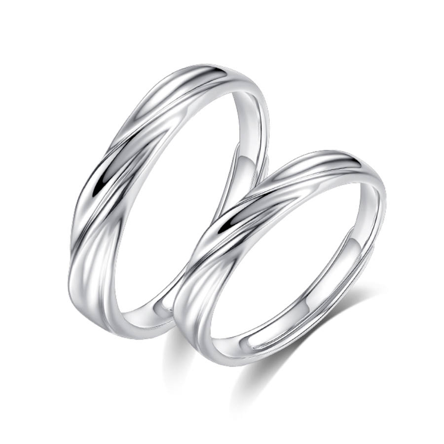 SEVEN COOK 999 Fine Silver Couple Rings Unisex