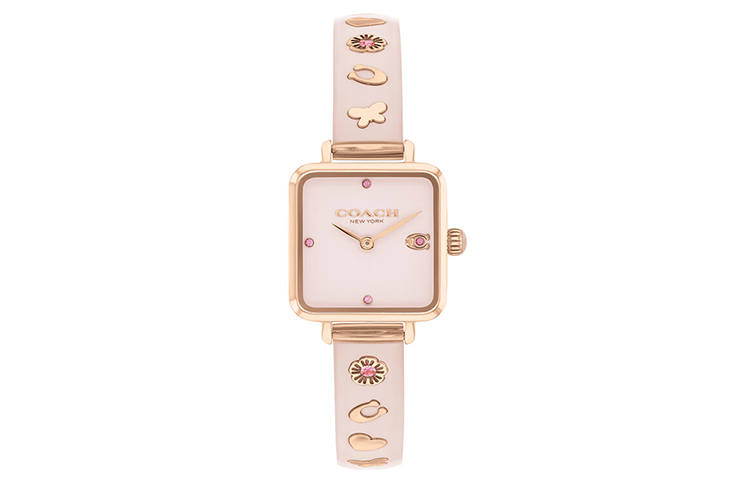 COACH CASS Wrist Watches Quartz Movement Resin Strap 22mm Pink Watch Dial Women's Watch