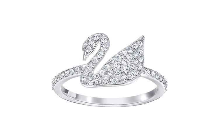 Swarovski ICONIC SWAN Rhodium plated Rings Women's