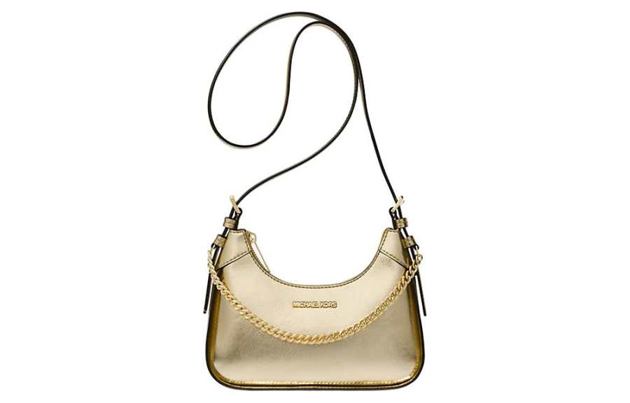 MICHAEL KORS Wilma Pu Shoulder Bag, Crossbody Bag Small Women's Light Gold