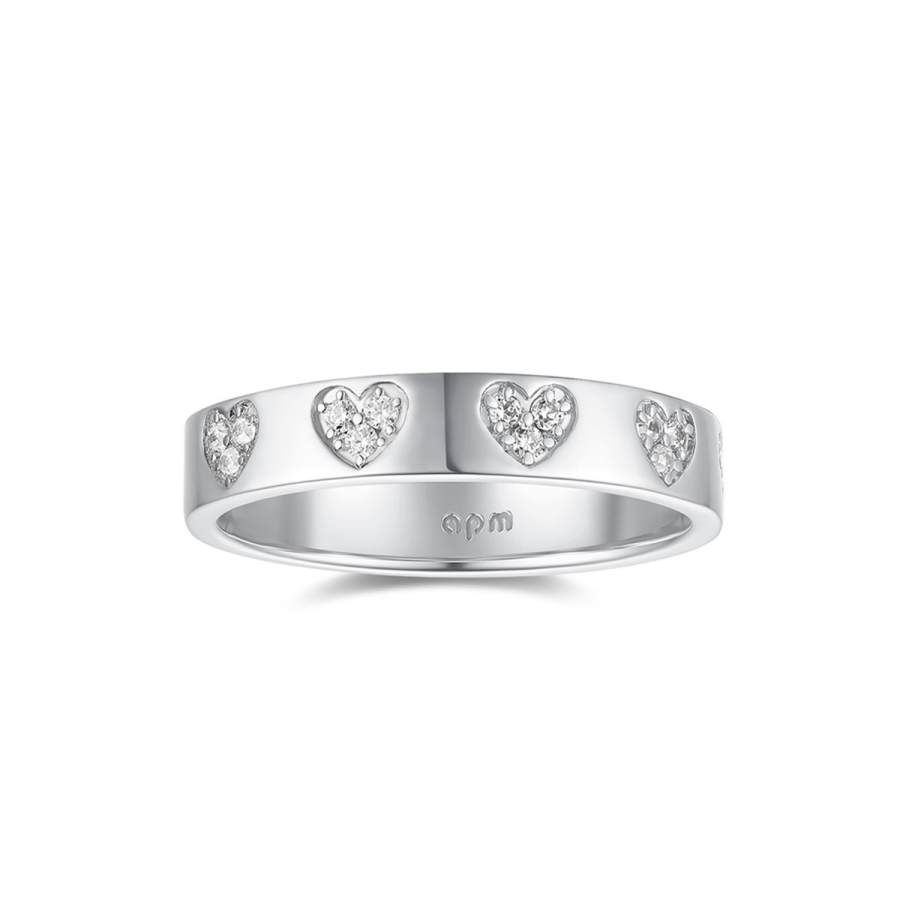 Apm Monaco VALENTINE 925 Sterling Silver Synthetic Cubic Zirconia Rings Women's