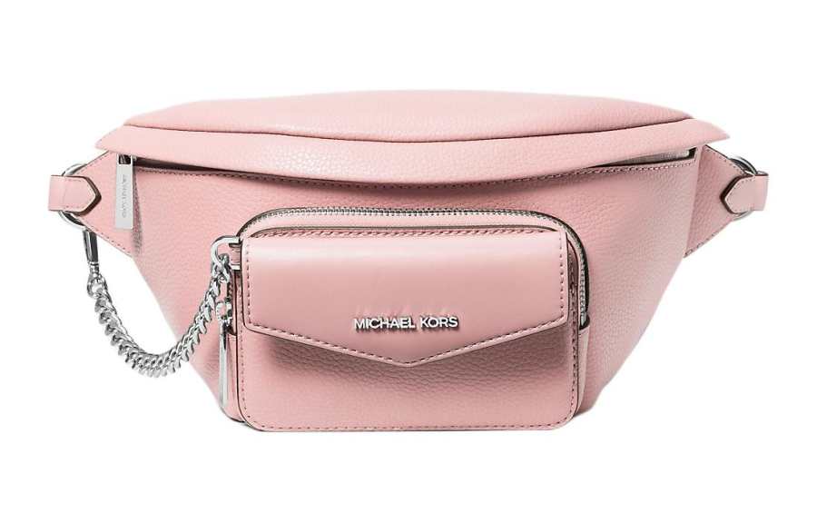 MICHAEL KORS Maisie Canvas One Shoulder Crossbody Fanny Pack Sling Bag Large Women's Pink