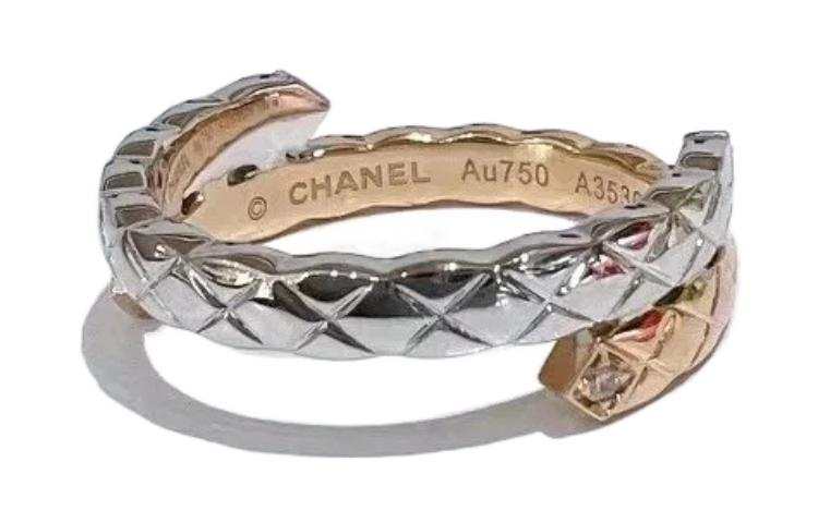 CHANEL CHANEL 18K Gold Rings Unisex Beige