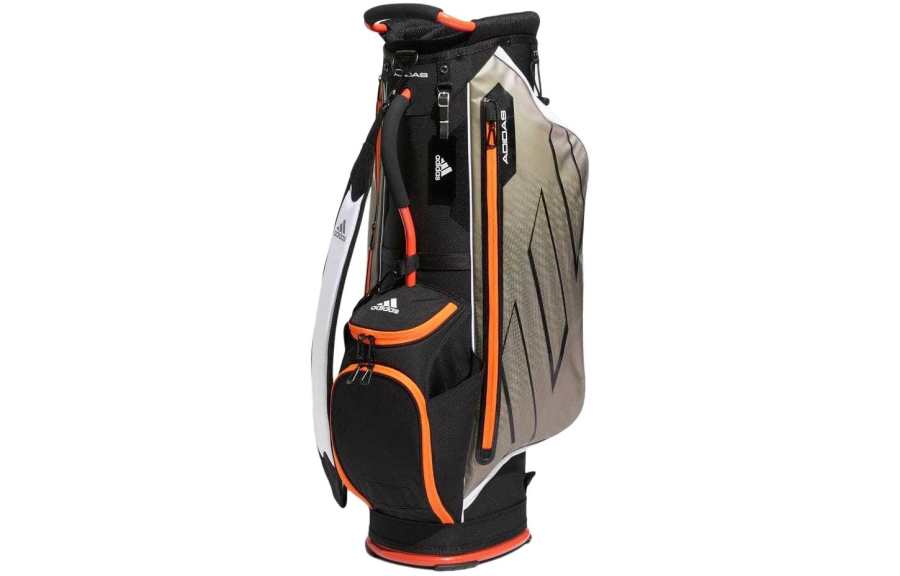 Adidas Adidas Polyester With Synthetic Leather Golf Bag Storage Bag Men's White & Semi Impact Orange