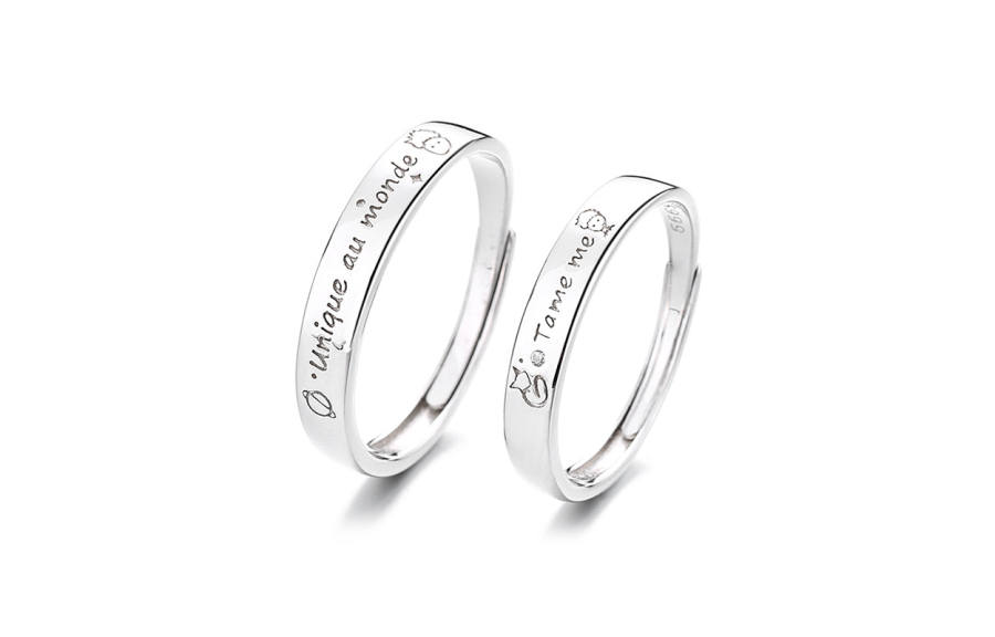 Muyan S999 Fine Silver The Little Prince And The Fox Ring Unisex