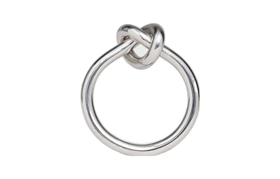 CELINE CELINE Knot Ring In Brass With Rhodium Finish