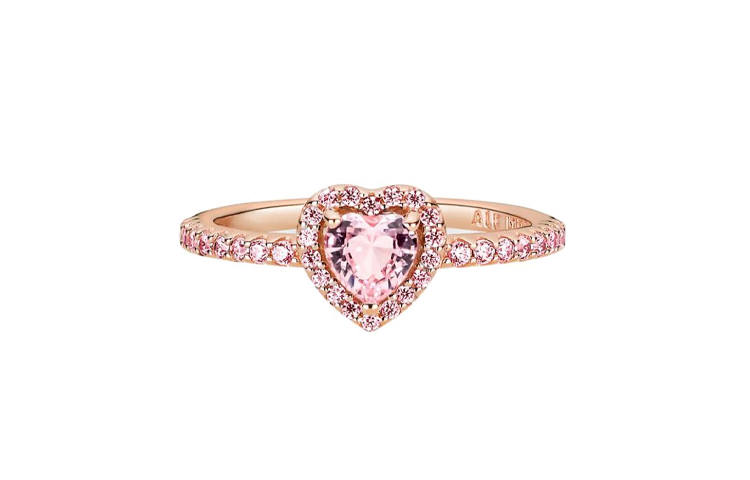 Pandora Synthetic Cubic Zirconia Rings Women's Pink