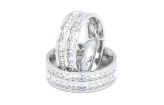 Cooraree Titanium Steel Rings Unisex Sparkling Galaxy