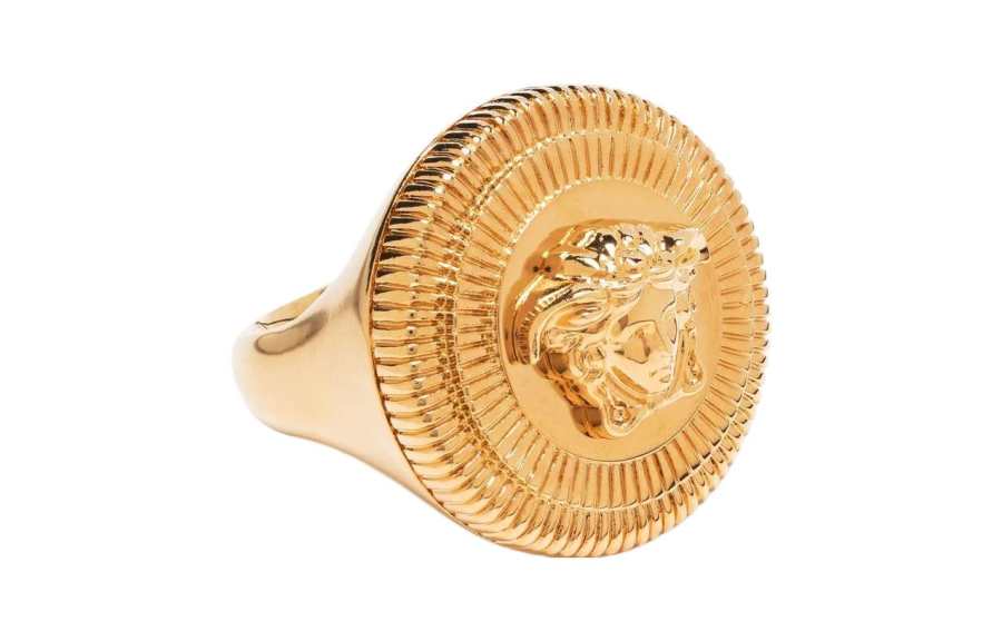VERSACE VERSACE Medusa Biggie Logo Engraved Ring