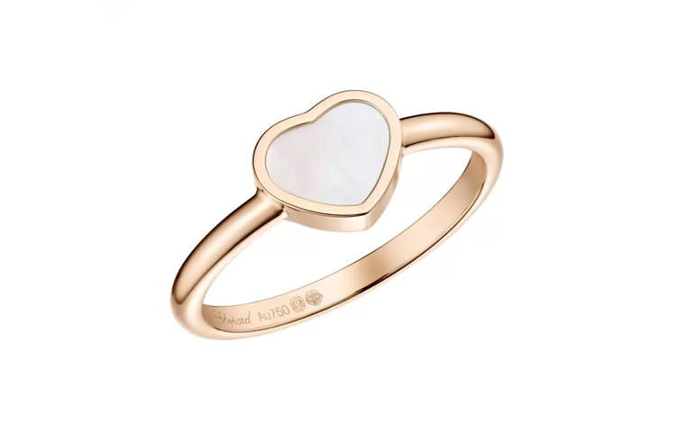 Chopard 【Previous Season】18kt rose gold My Happy Heart mother-of-pearl ring