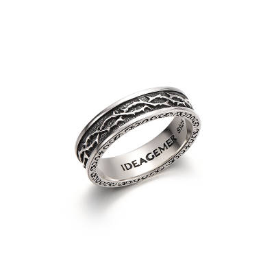 IDEAGEMER S925 Silver Rings Men's