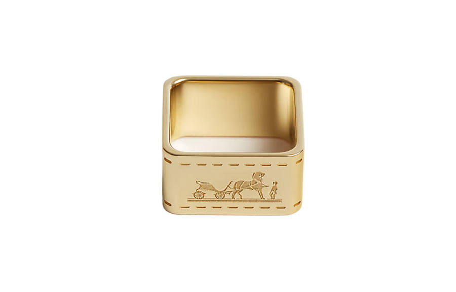 HERMES HERMES Bolduc Brass Rings Unisex Gold