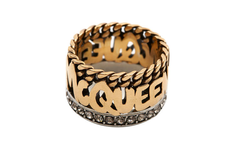 Alexander McQueen Alexander McQueen Graffiti Embellished Ring